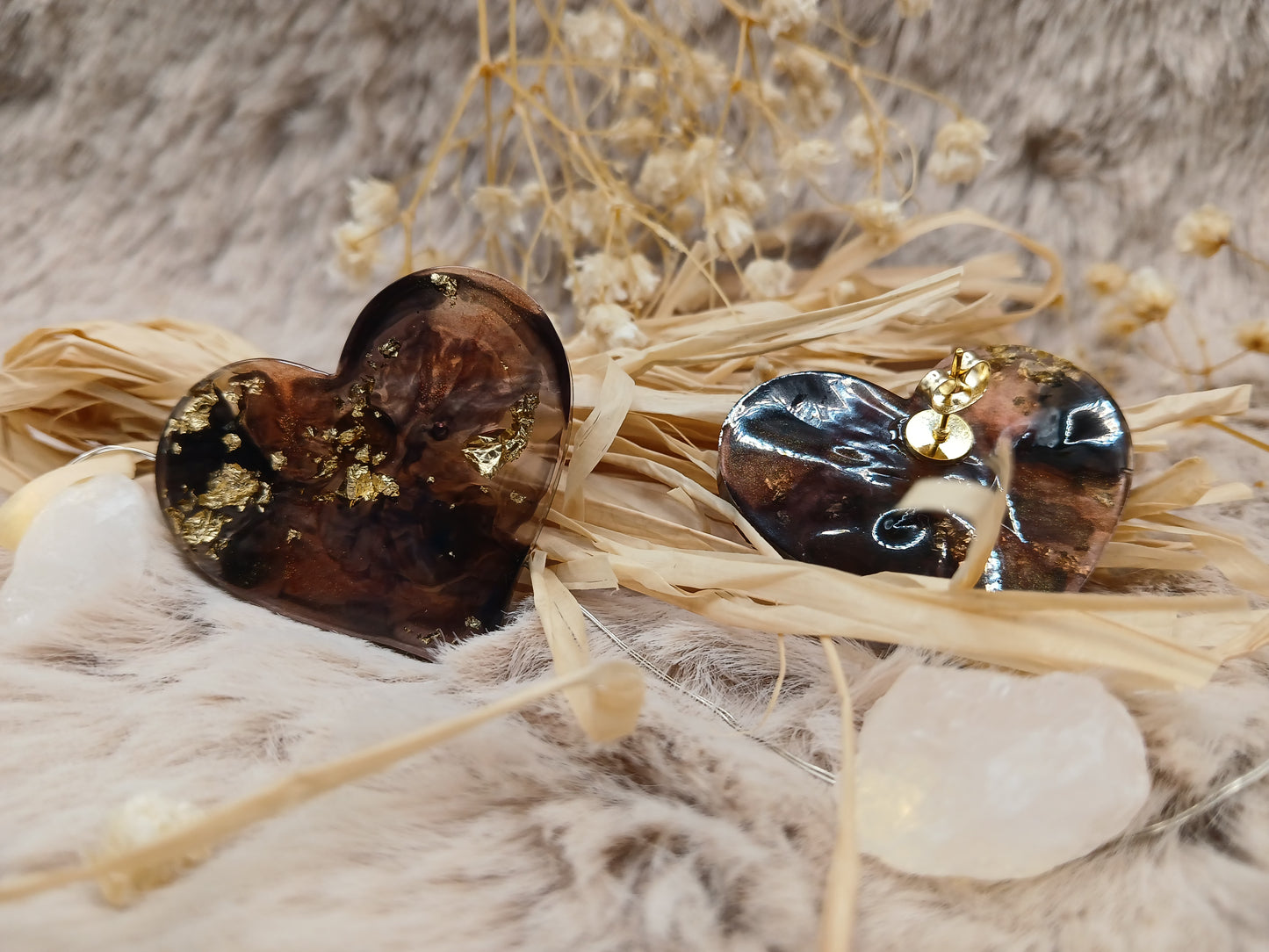 Puces d'oreilles Cœur XXL Tortoise