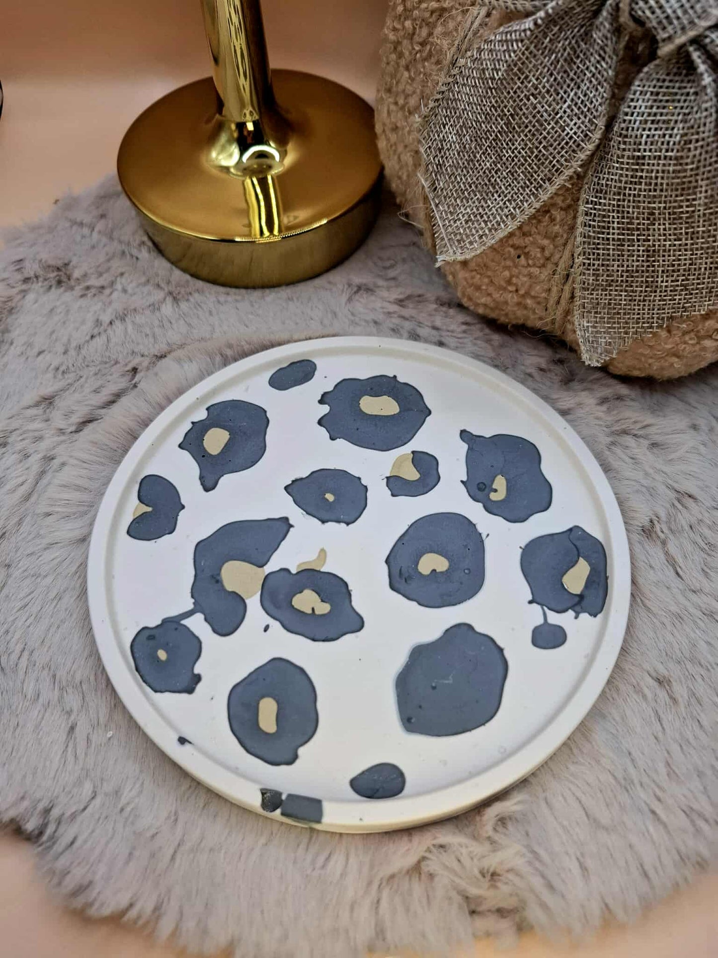 Plateau rond léopard