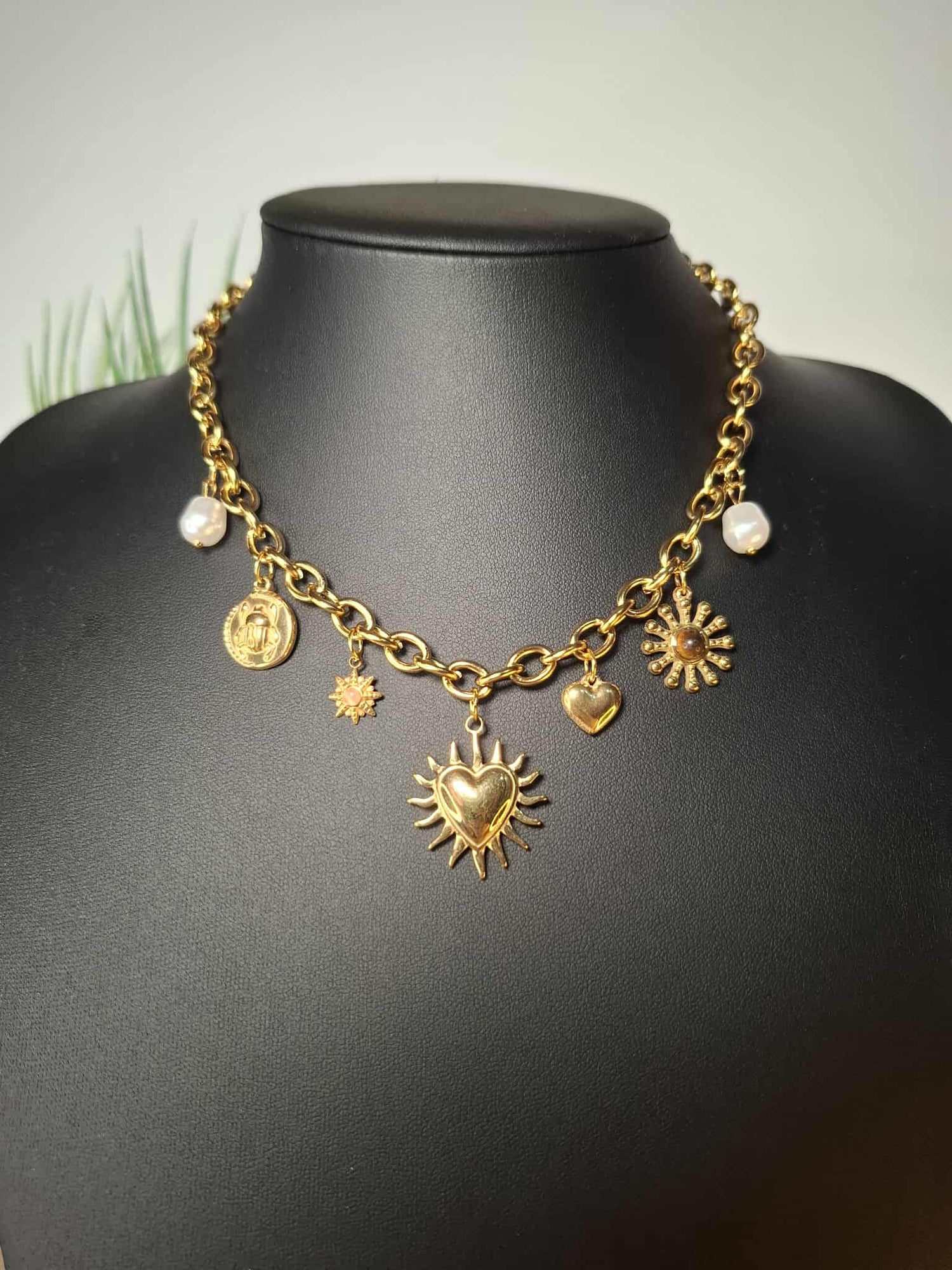 Collier à charms en acier inoxydable