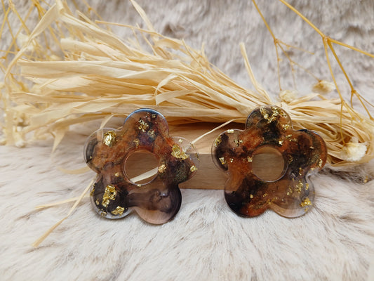 Boucles d'oreilles-fleur-tortoise-or