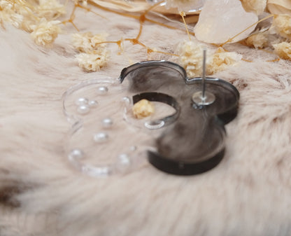 Puces d'oreilles Flower Blackpearl