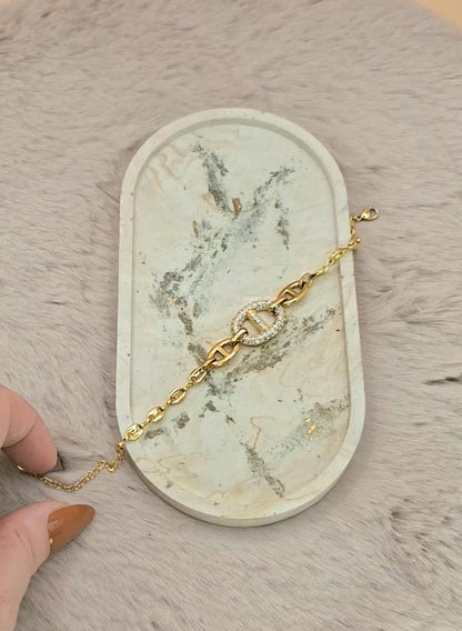 Plateau vide poche "Marbré gold"en Jesmonite