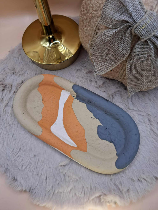 Plateau ovale texturé