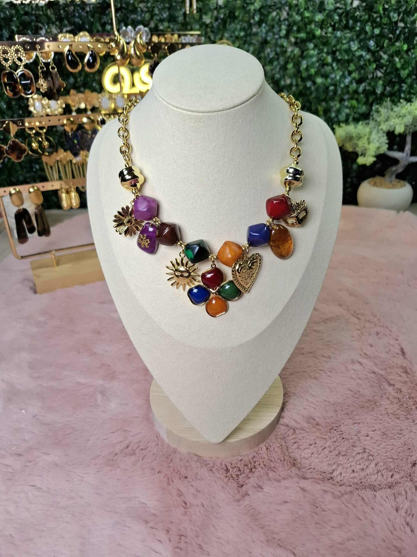 Collier "Amber pop"